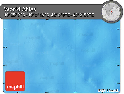 Physical Map of the Area around 10° 17' 43" S, 42° 34' 30" E