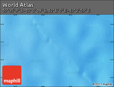 Physical Map of the Area around 10° 17' 43" S, 42° 34' 30" E