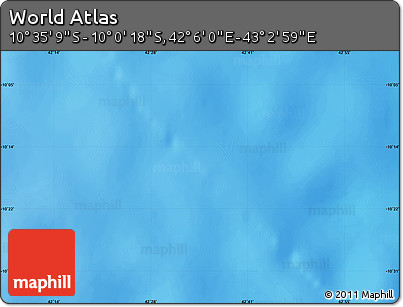 Physical Map of the Area around 10° 17' 43" S, 42° 34' 30" E