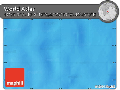 Physical Map of the Area around 10° 17' 43" S, 44° 16' 29" E