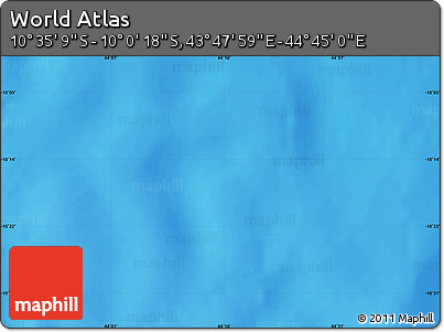 Physical Map of the Area around 10° 17' 43" S, 44° 16' 29" E