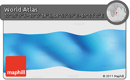 Physical Panoramic Map of the Area around 10° 17' 43" S, 49° 22' 30" E