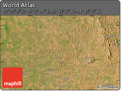Satellite Map of the Area around 10° 17' 43" S, 49° 13' 30" W