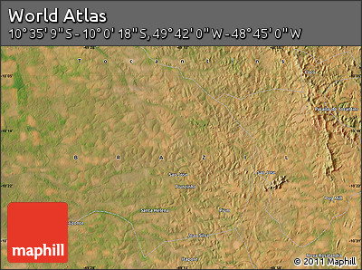 Satellite Map of the Area around 10° 17' 43" S, 49° 13' 30" W
