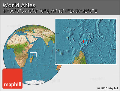 Satellite Location Map of the Area around 10° 17' 43" S, 50° 13' 30" E