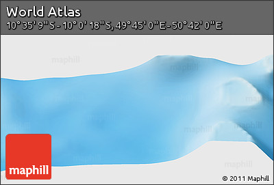 Physical Panoramic Map of the Area around 10° 17' 43" S, 50° 13' 30" E