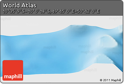 Physical Panoramic Map of the Area around 10° 17' 43" S, 50° 13' 30" E