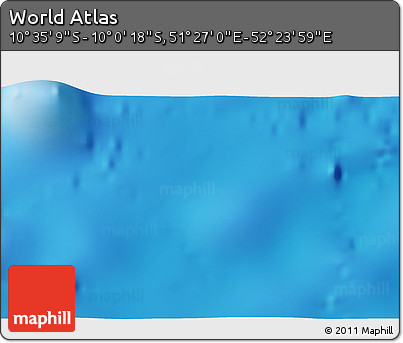 Physical 3D Map of the Area around 10° 17' 43" S, 51° 55' 29" E