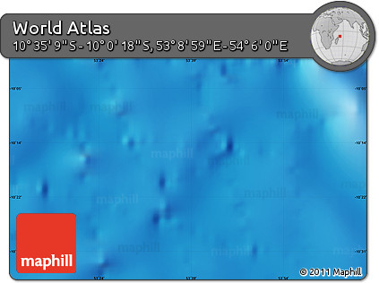 Physical Map of the Area around 10° 17' 43" S, 53° 37' 30" E