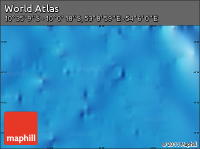 Physical Map of the Area around 10° 17' 43" S, 53° 37' 30" E
