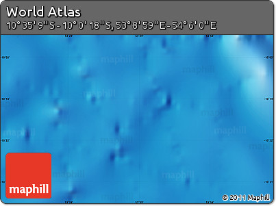 Physical Map of the Area around 10° 17' 43" S, 53° 37' 30" E
