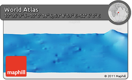 Physical Panoramic Map of the Area around 10° 17' 43" S, 53° 37' 30" E