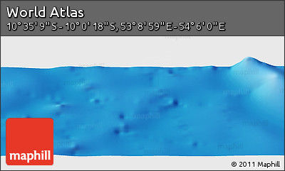 Physical Panoramic Map of the Area around 10° 17' 43" S, 53° 37' 30" E