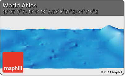 Physical Panoramic Map of the Area around 10° 17' 43" S, 53° 37' 30" E