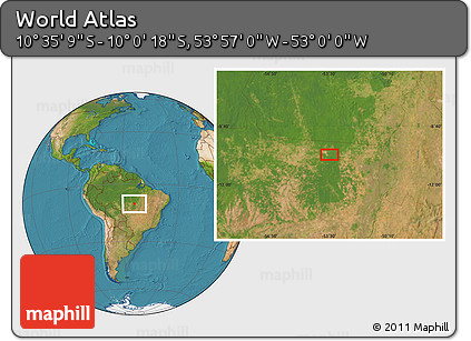 Satellite Location Map of the Area around 10° 17' 43" S, 53° 28' 30" W