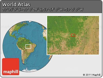 Satellite Location Map of the Area around 10° 17' 43" S, 53° 28' 30" W