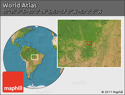 Satellite Location Map of the Area around 10° 17' 43" S, 53° 28' 30" W