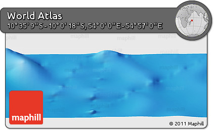 Physical Panoramic Map of the Area around 10° 17' 43" S, 54° 28' 30" E