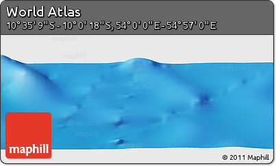 Physical Panoramic Map of the Area around 10° 17' 43" S, 54° 28' 30" E