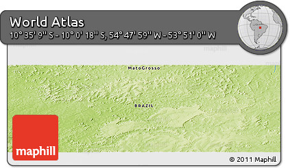 Physical Panoramic Map of the Area around 10° 17' 43" S, 54° 19' 30" W