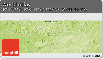 Physical Panoramic Map of the Area around 10° 17' 43" S, 54° 19' 30" W