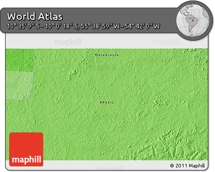 Political 3D Map of the Area around 10° 17' 43" S, 55° 10' 29" W