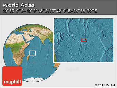 Satellite Location Map of the Area around 10° 17' 43" S, 56° 10' 29" E