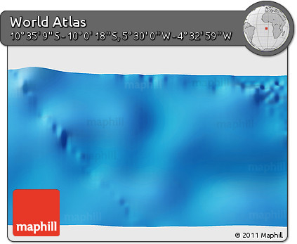 Shaded Relief 3D Map of the Area around 10° 17' 43" S, 5° 1' 30" W