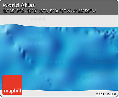 Shaded Relief 3D Map of the Area around 10° 17' 43" S, 5° 1' 30" W