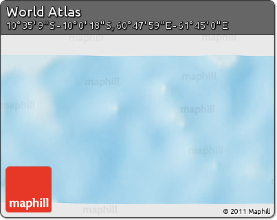 Shaded Relief 3D Map of the Area around 10° 17' 43" S, 61° 16' 29" E