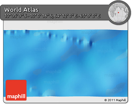 Physical 3D Map of the Area around 10° 17' 43" S, 64° 40' 30" E