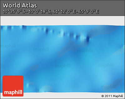 Physical 3D Map of the Area around 10° 17' 43" S, 64° 40' 30" E
