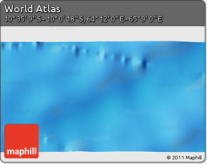 Physical 3D Map of the Area around 10° 17' 43" S, 64° 40' 30" E