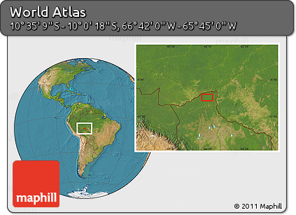 Satellite Location Map of the Area around 10° 17' 43" S, 66° 13' 29" W