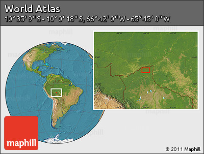 Satellite Location Map of the Area around 10° 17' 43" S, 66° 13' 29" W