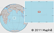 Gray Location Map of the area around 10° 17' 43" S, 67° 13' 29" E