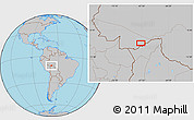 Gray Location Map of the area around 10° 17' 43" S, 67° 55' 30" W