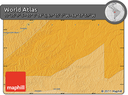Political Map of the Area around 10° 17' 43" S, 68° 46' 30" W