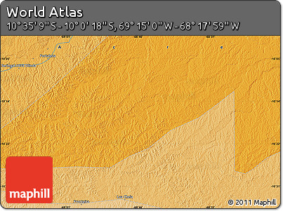 Political Map of the Area around 10° 17' 43" S, 68° 46' 30" W