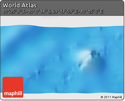 Physical 3D Map of the Area around 10° 17' 43" S, 69° 46' 30" E