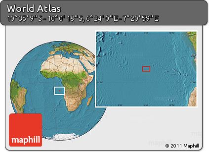 Satellite Location Map of the Area around 10° 17' 43" S, 6° 52' 30" E