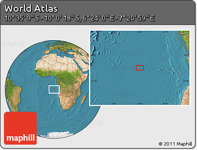 Satellite Location Map of the Area around 10° 17' 43" S, 6° 52' 30" E