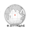Outline Map of the Area around 10° 17' 43" S, 74° 52' 30" E, rectangular outline