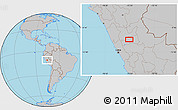 Gray Location Map of the area around 10° 17' 43" S, 75° 34' 29" W