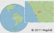 Savanna Style Location Map of the area around 10° 17' 43" S, 75° 34' 29" W