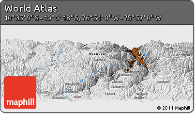 Physical Panoramic Map of the Area around 10° 17' 43" S, 76° 25' 30" W