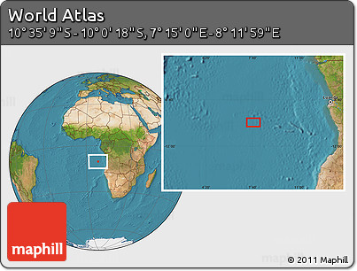Satellite Location Map of the Area around 10° 17' 43" S, 7° 43' 29" E