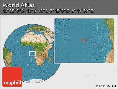 Satellite Location Map of the Area around 10° 17' 43" S, 7° 43' 29" E