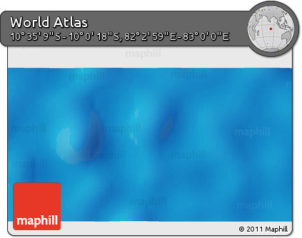 Physical 3D Map of the Area around 10° 17' 43" S, 82° 31' 30" E