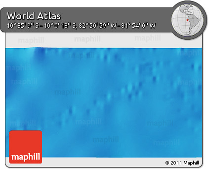 Physical 3D Map of the Area around 10° 17' 43" S, 82° 22' 30" W